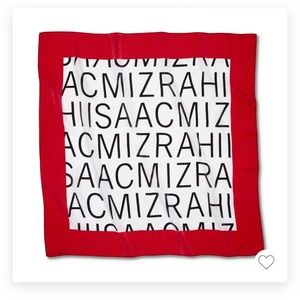Isaac Mizrahi for Target Red/White Silk Scarf NWT